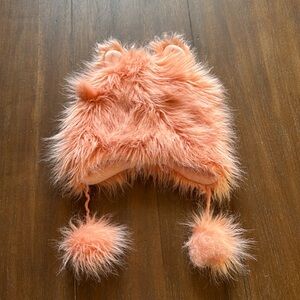 Appaman Girl's M(2Y/3Y/4Y) Rose Bloom Faux Fur Trapper Hat Cute Cat Ears Pom Pom